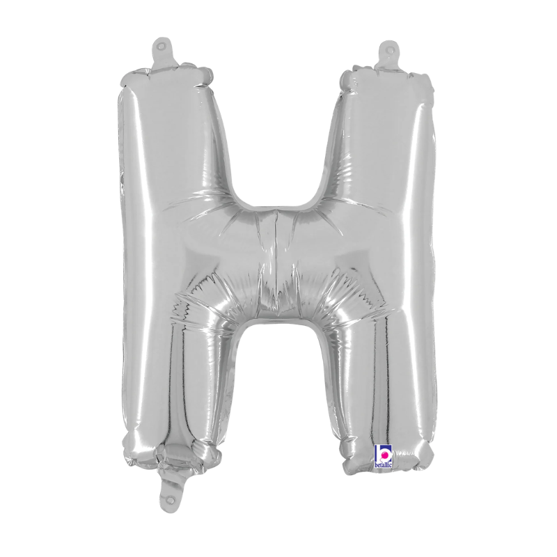 14" Betallic Silver Letter Megaloons Jr. Foil Air-Fill Balloons | Letters A-Z