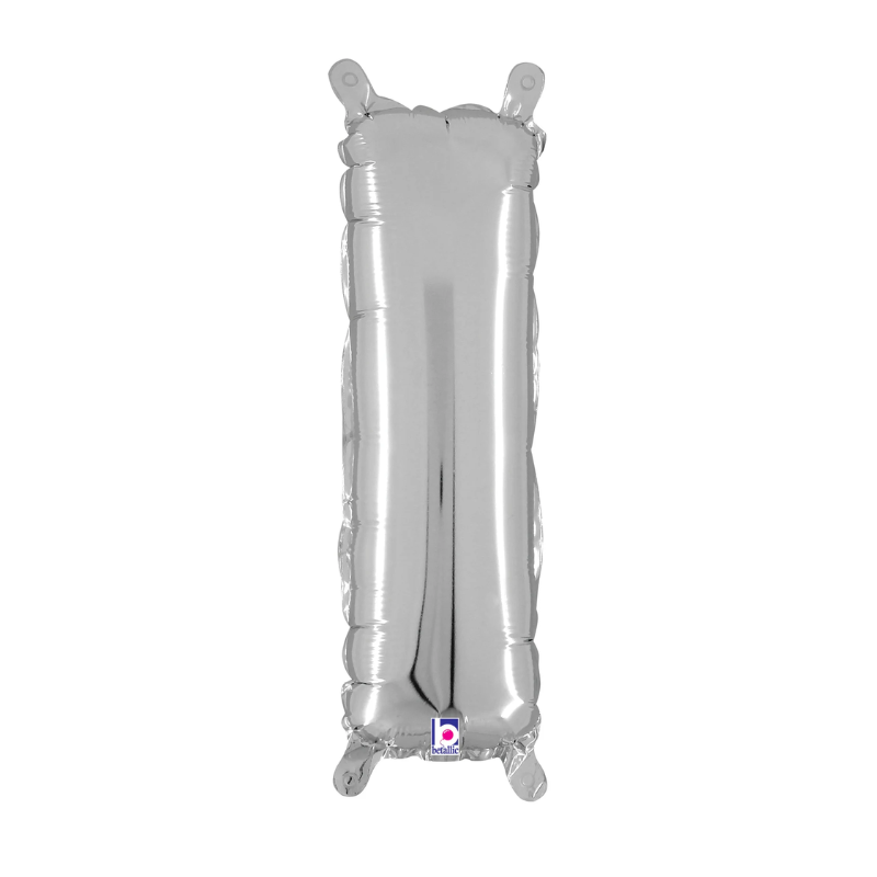 14" Betallic Silver Letter Megaloons Jr. Foil Air-Fill Balloons | Letters A-Z