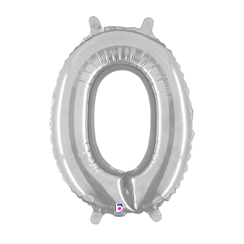 14" Betallic Silver Letter Megaloons Jr. Foil Air-Fill Balloons | Letters A-Z