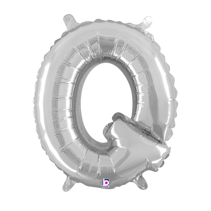 14" Betallic Silver Letter Megaloons Jr. Foil Air-Fill Balloons | Letters A-Z