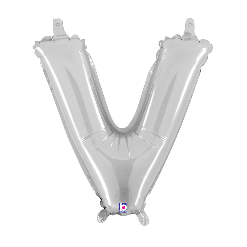 14" Betallic Silver Letter Megaloons Jr. Foil Air-Fill Balloons | Letters A-Z