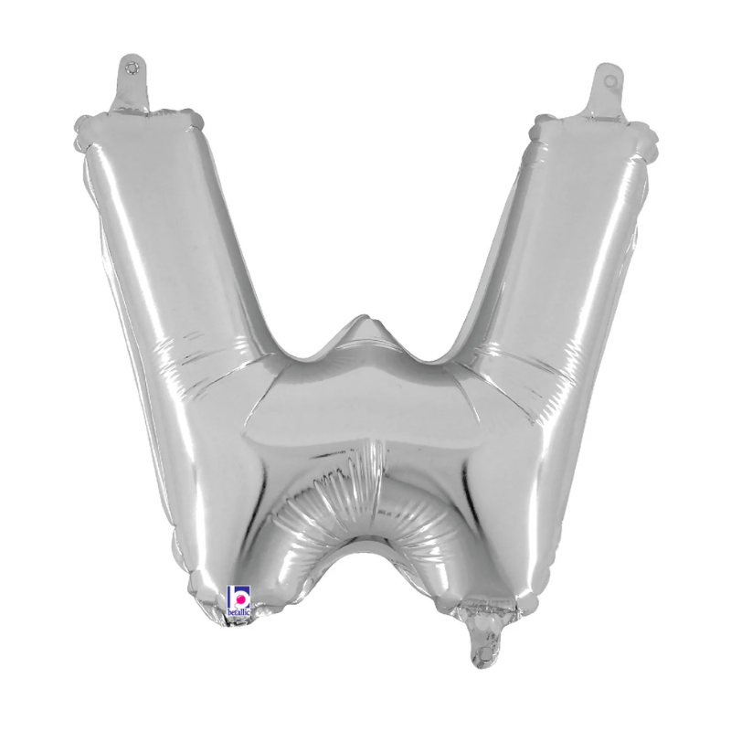 14" Betallic Silver Letter Megaloons Jr. Foil Air-Fill Balloons | Letters A-Z