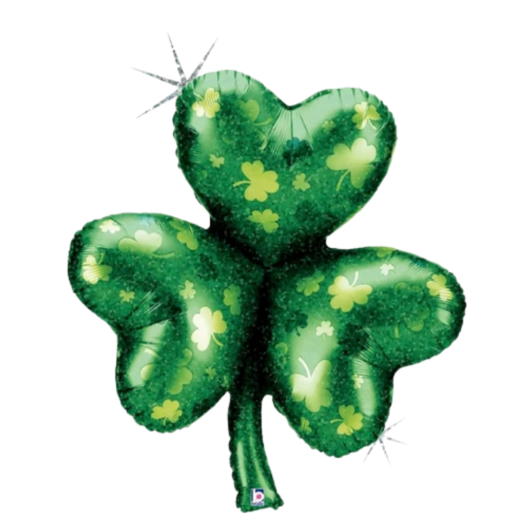 33" Betallic Shamrock Holographic Foil Balloon
