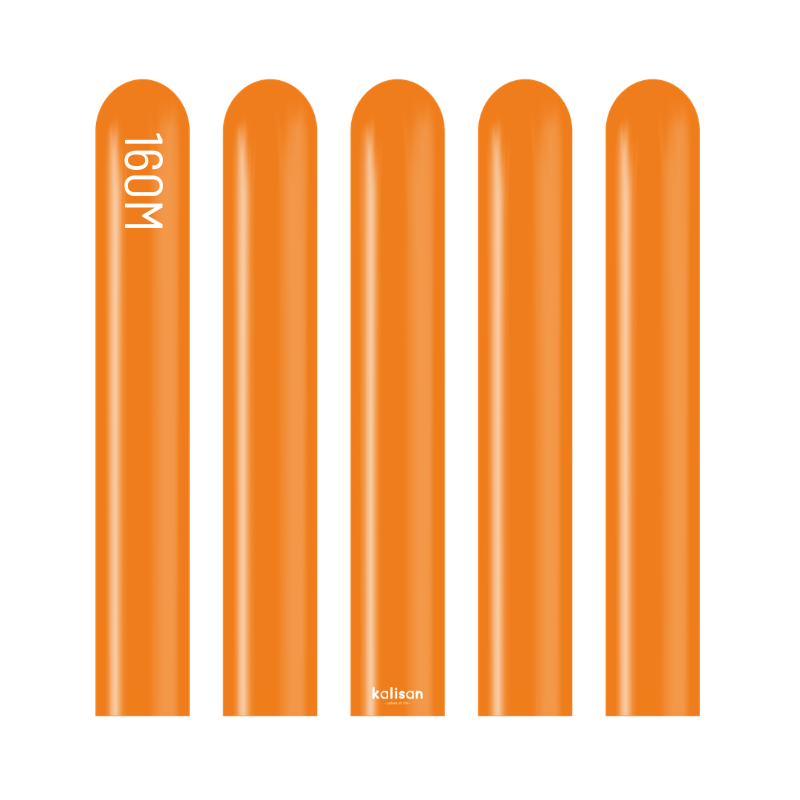 160M Kalisan Standard Orange Nozzle Up Modeling Latex Balloons | 50 Count