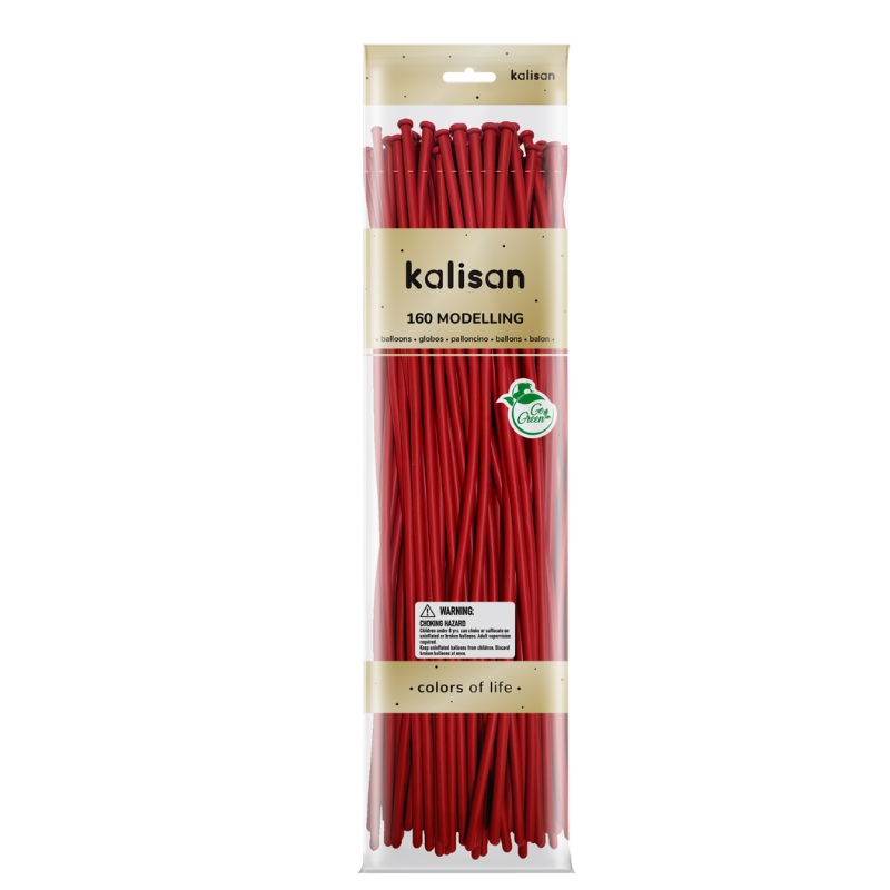 160M Kalisan Standard Red Nozzle Up Modeling Latex Balloons | 50 Count