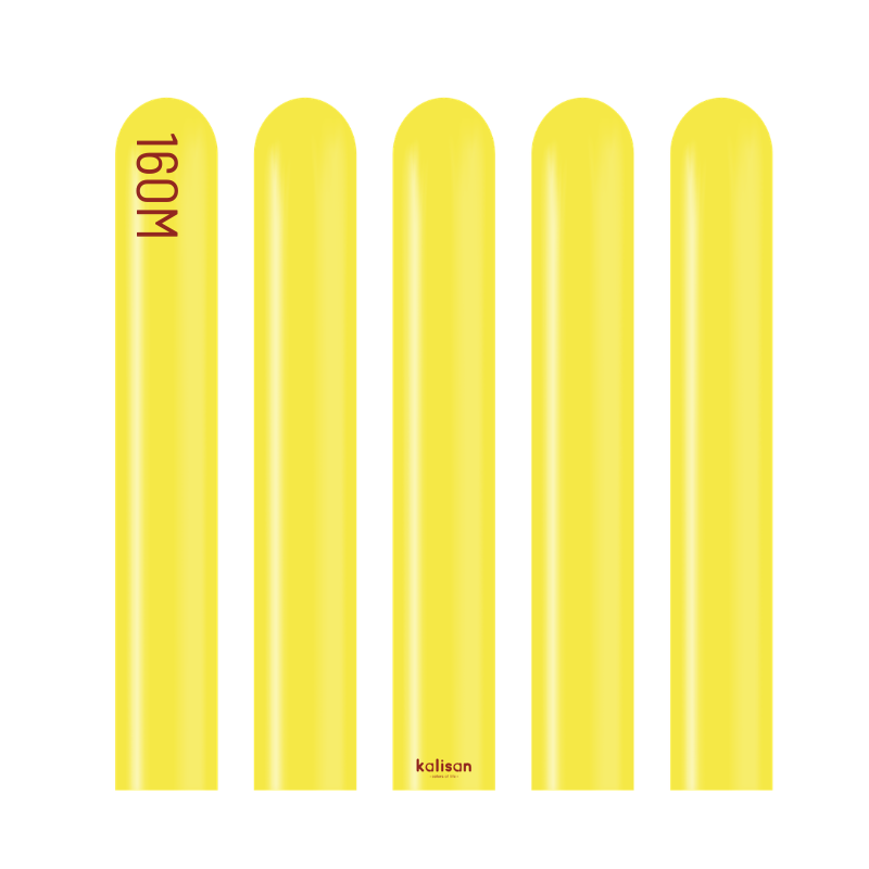 160M Kalisan Standard Yellow Nozzle Up Modeling Latex Balloons | 50 Count