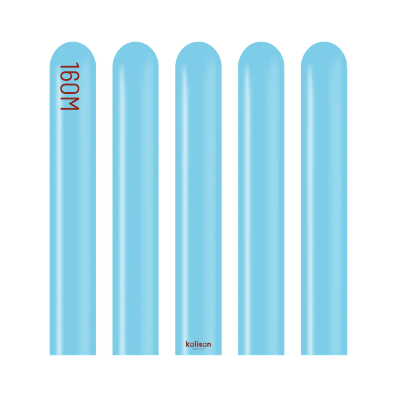 160M Kalisan Standard Baby Blue Nozzle Up Modeling Latex Balloons | 50 Count