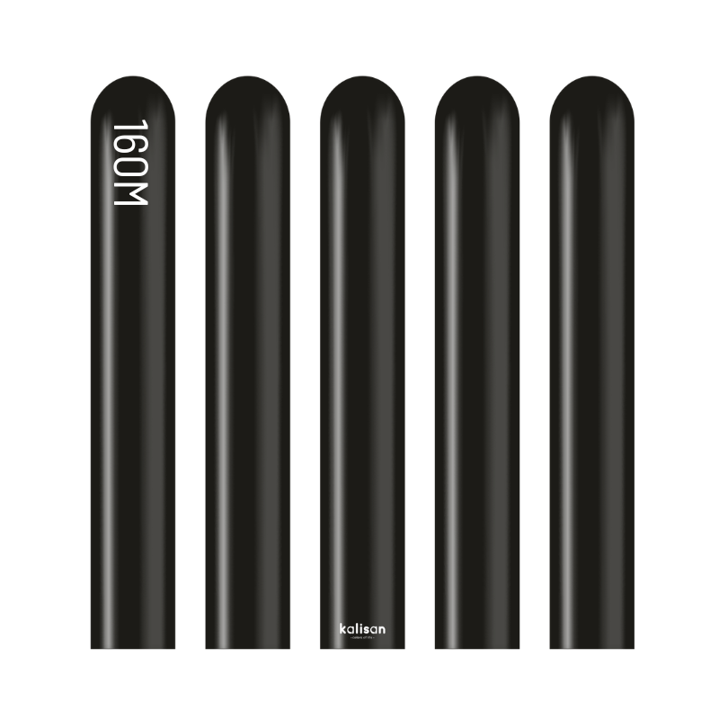 160M Kalisan Standard Black Nozzle Up Modeling Latex Balloons | 50 Count