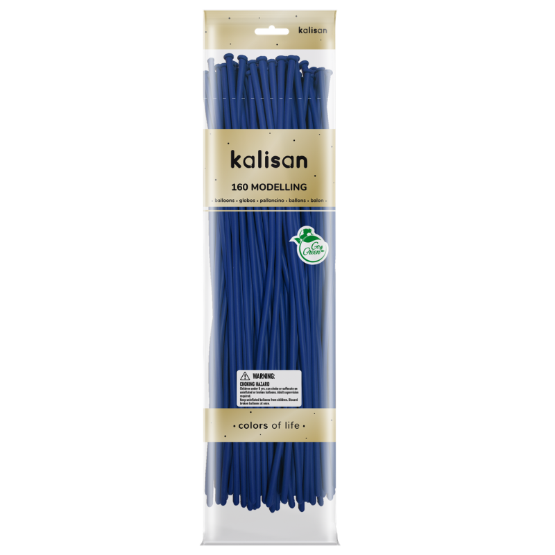 160M Kalisan Standard Blue Nozzle Up Modeling Latex Balloons | 50 Count