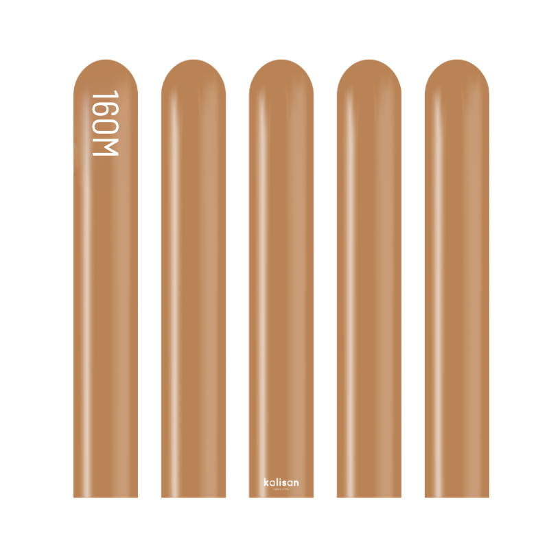 160M Kalisan Standard Caramel Brown Nozzle Up Modeling Latex Balloons | 50 Count