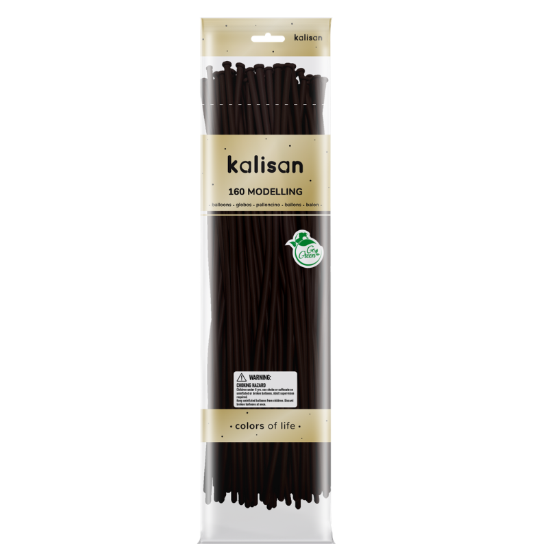 160 Kalisan Standard Chocolate Brown Nozzle Up Modeling Latex Balloons | 50 Count