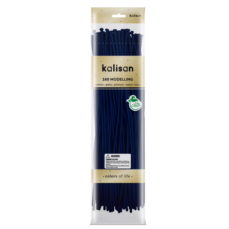 160M Kalisan Standard Dark Blue Nozzle Up Modeling Latex Balloons | 50 Count
