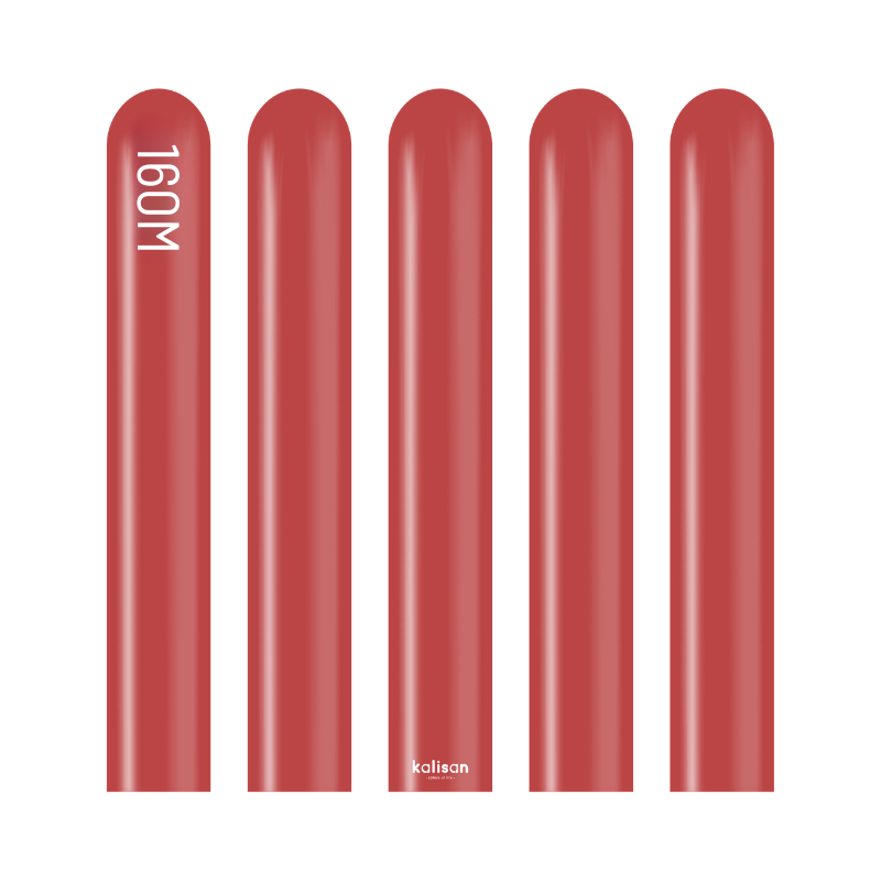 160M Kalisan Standard Deep Red Nozzle Up Modeling Latex Balloons | 50 Count