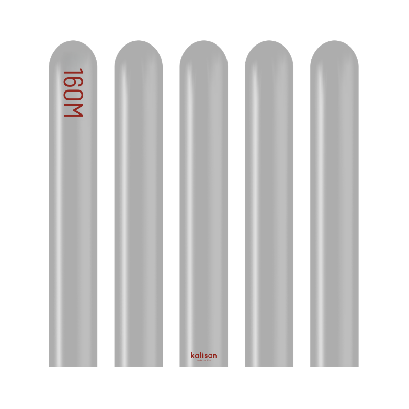 160M Kalisan Standard Grey Nozzle Up Modeling Latex Balloons | 50 Count