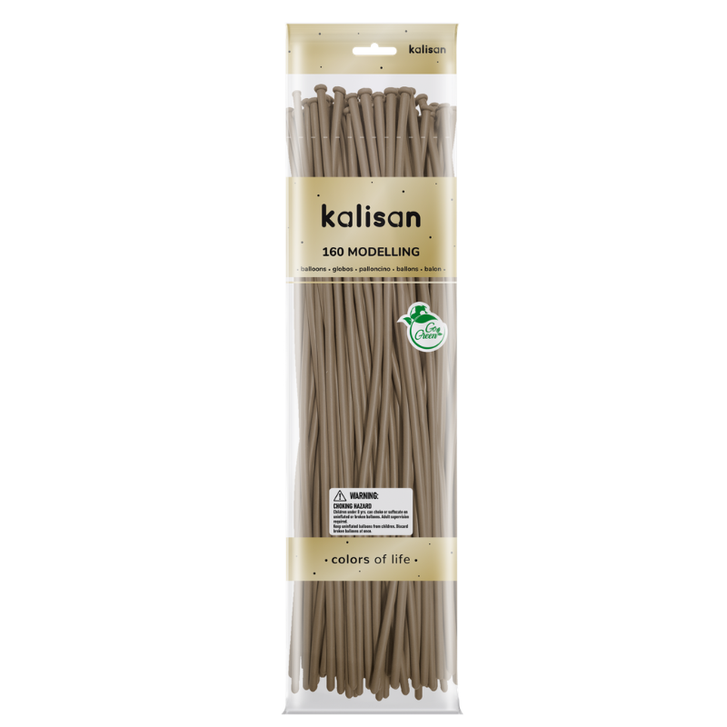 160M Kalisan Standard Hazlenut Nozzle Up Modeling Latex Balloons | 50 Count
