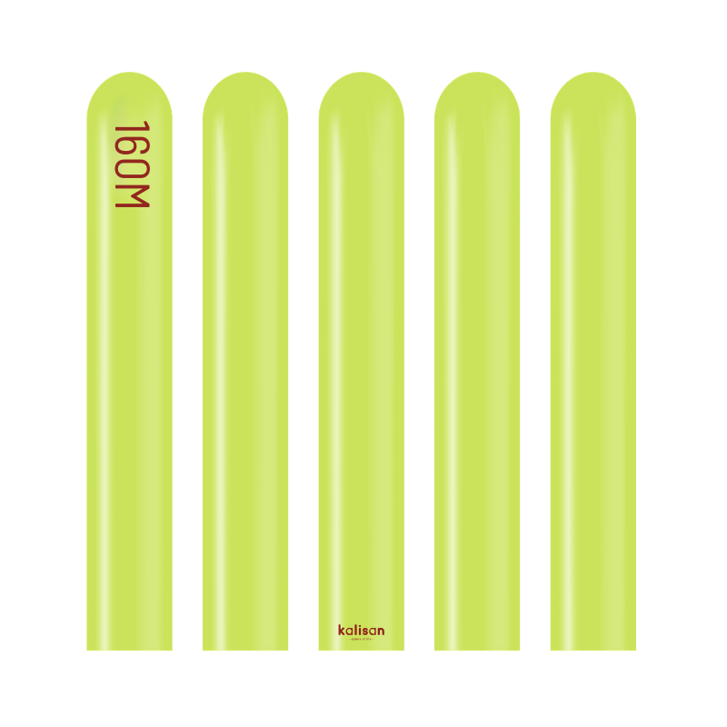 160M Kalisan Standard Lime Green Nozzle Up Modeling Latex Balloons | 50 Count