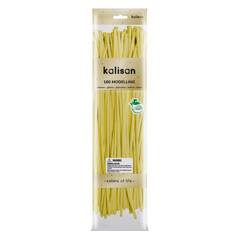 160M Kalisan Macaron Yellow Nozzle Up Modeling Latex Balloons | 50 Count