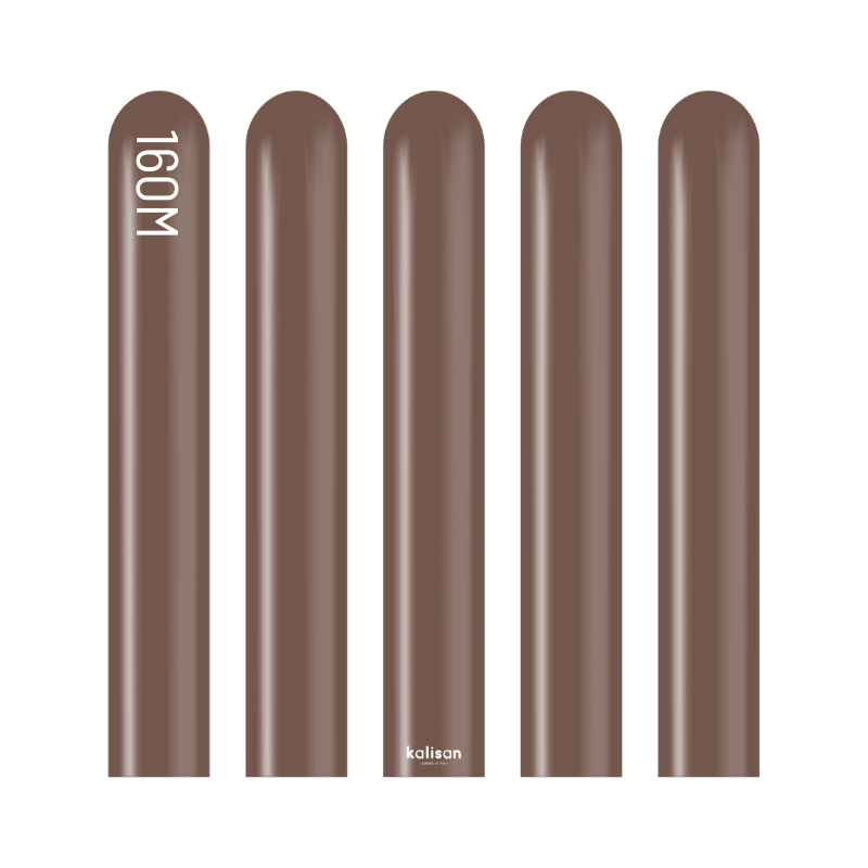 160M Kalisan Mirror Chocolate Nozzle Up Modeling Latex Balloons | 50 Count