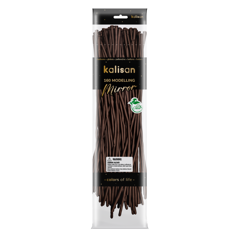 160M Kalisan Mirror Chocolate Nozzle Up Modeling Latex Balloons | 50 Count