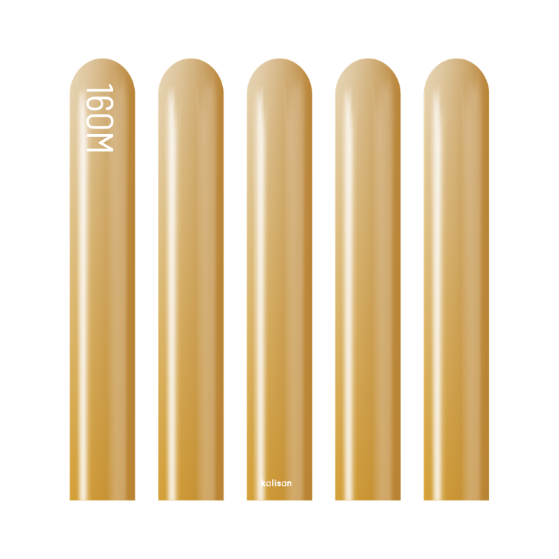 160M Kalisan Mirror Gold Nozzle Up Modeling Latex Balloons | 50 Count