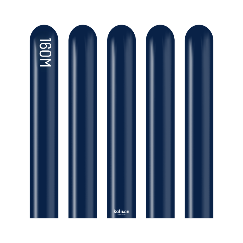 160M Kalisan Standard Navy Nozzle Up Modeling Latex Balloons | 50 Count