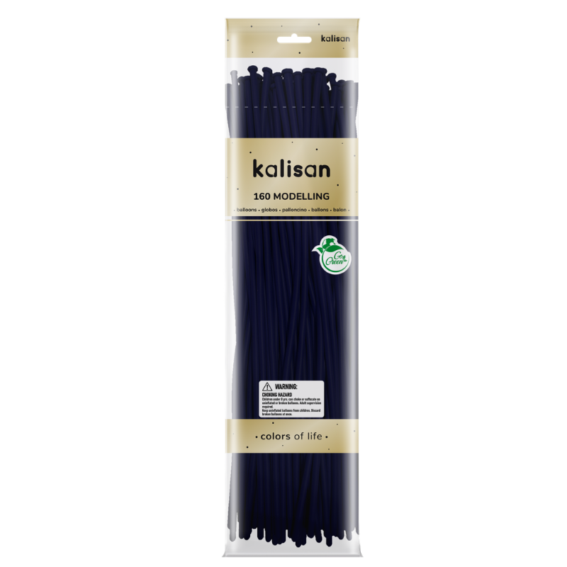 160M Kalisan Standard Navy Nozzle Up Modeling Latex Balloons | 50 Count