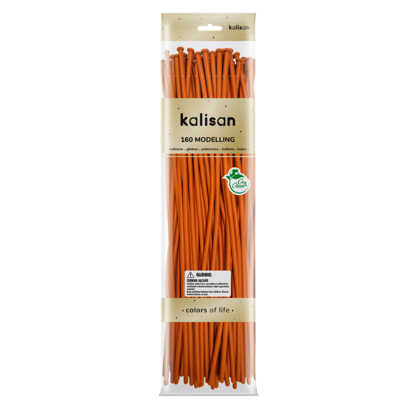 160M Kalisan Standard Orange Nozzle Up Modeling Latex Balloons | 50 Count