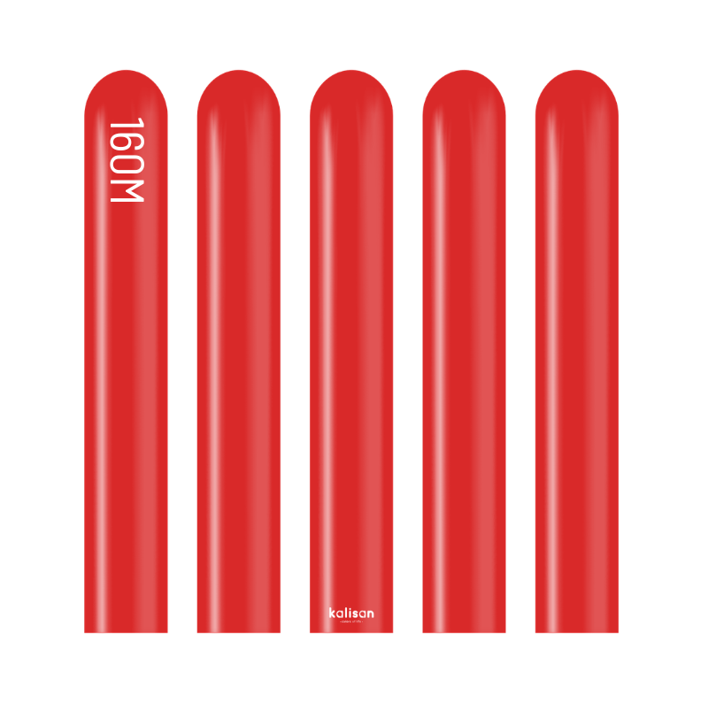 160M Kalisan Standard Red Nozzle Up Modeling Latex Balloons | 50 Count