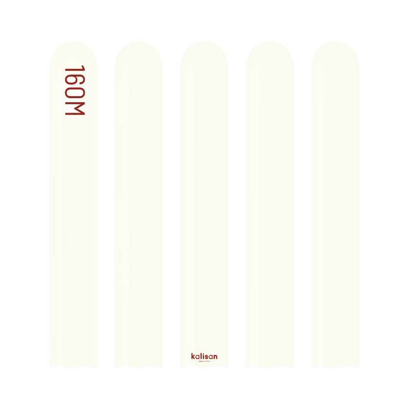 160M Kalisan Retro White Nozzle Up Modeling Latex Balloons | 50 Count