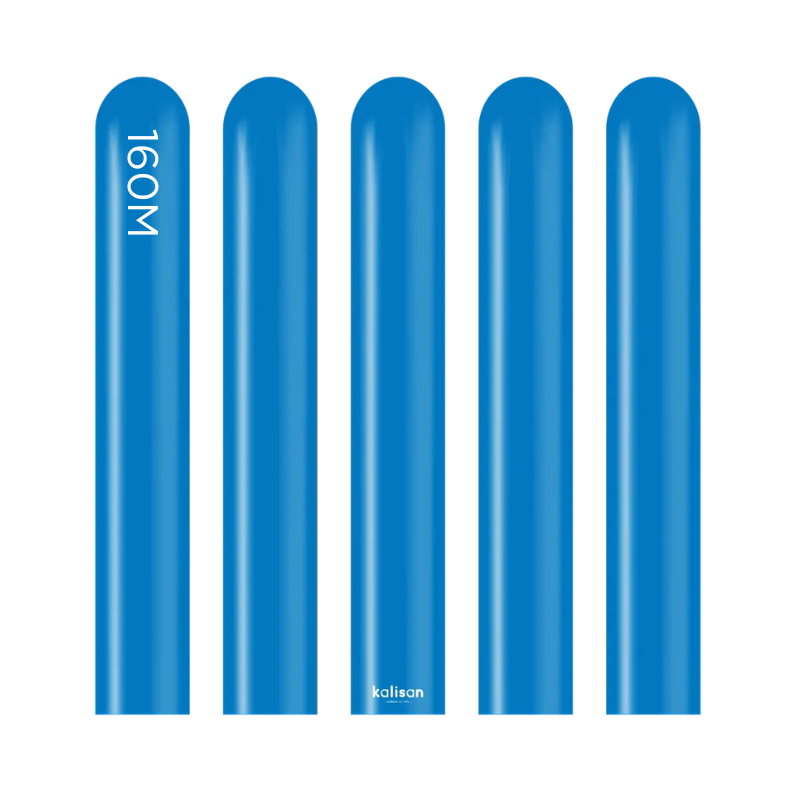 160M Kalisan Standard Blue Nozzle Up Modeling Latex Balloons | 50 Count