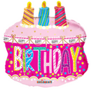 28" Birthday Cake with Candles Foil Balloon | 5 Count