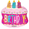 28" Birthday Cake with Candles Foil Balloon | 5 Count
