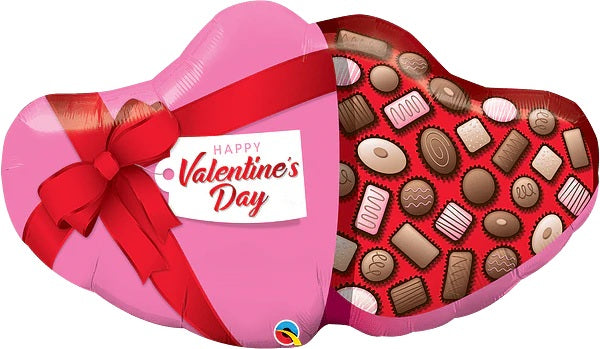 39" Qualatex Happy Valentine's Day Chocolate Foil Balloon | Clearance - While Supplies Last!
