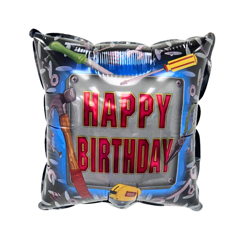 9" Conver Happy Birthday Tools Foil Airfill Balloons | Buy 5 Or More Save 20%