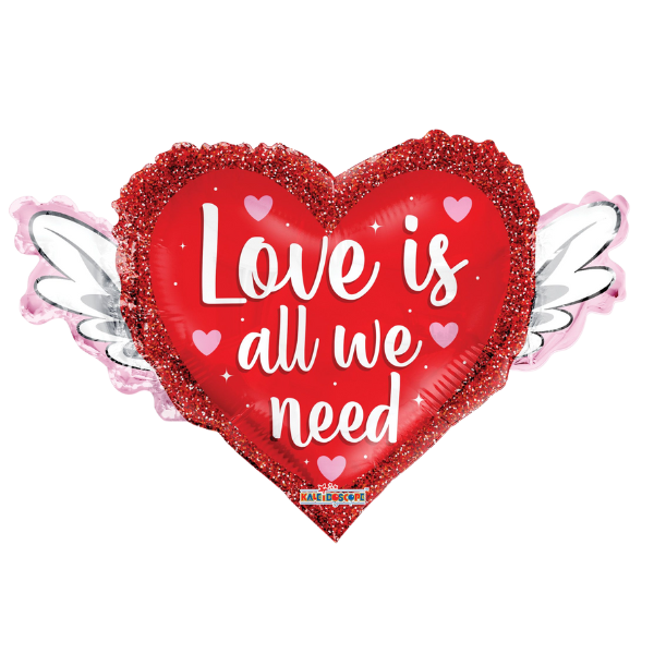 28" Love Is All You Need Foil Balloon (P14) | 5 Count
