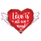 28" Love Is All You Need Foil Balloon (P14) | 5 Count