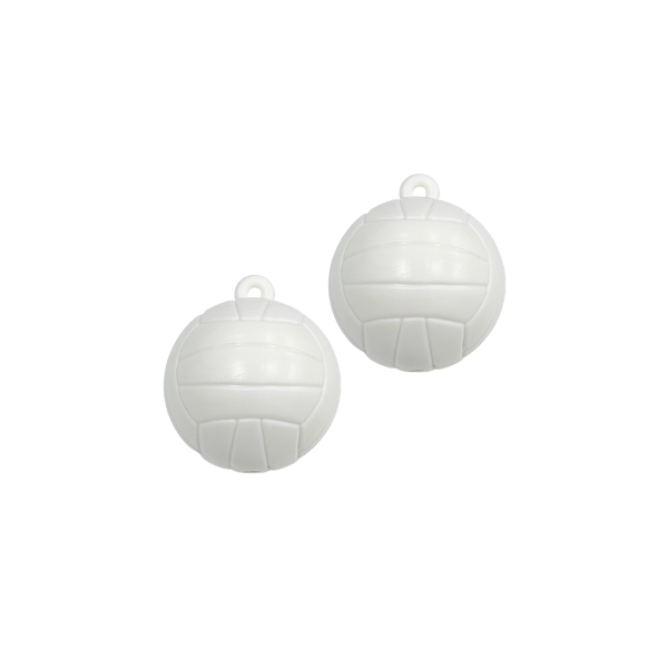 1" ACI White Volleyball Trinket | 2 Count