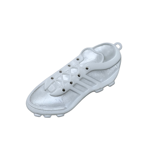 3" ACI White/Silver Domed Sports Shoe Plastic Charm | 2 Count
