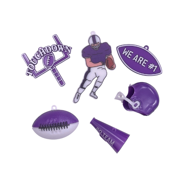 ACI Purple Football Mum Trinket Pack #1 | 6 Count