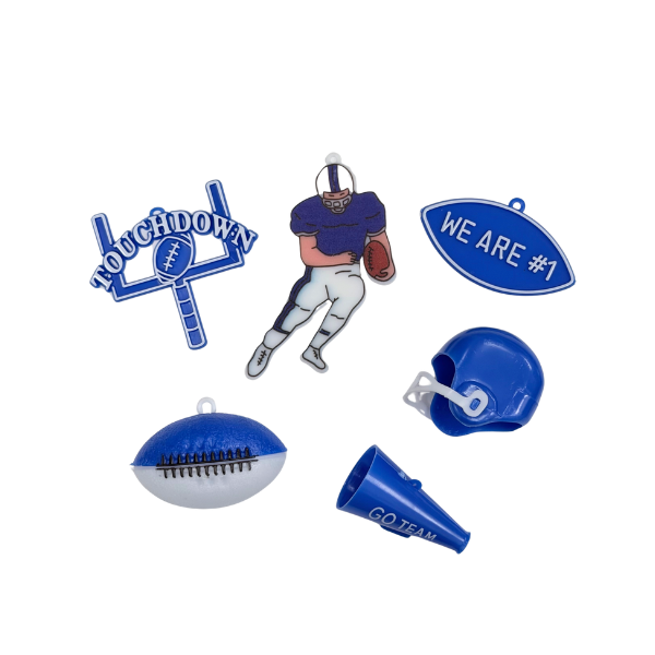 ACI Royal Blue Football Mum Trinket Pack #1 | 6 Count