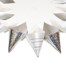 6" Holographic White And Silver Cone Mum Backer | 1 Count