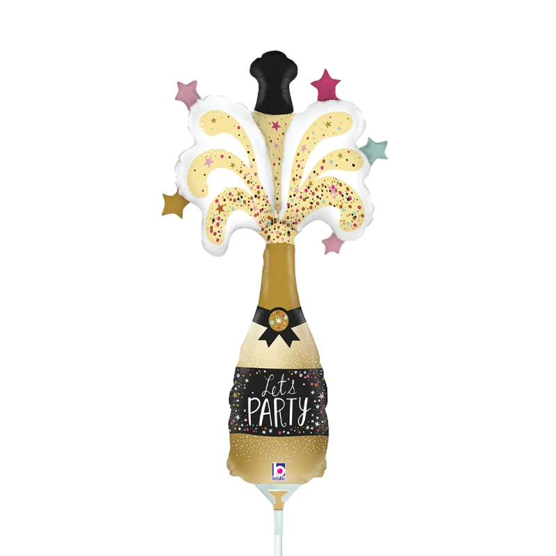 14" Betallic Mini Party Champagne Bottle Air-Fill Foil Balloon | Buy 5 Or More, Save 20%