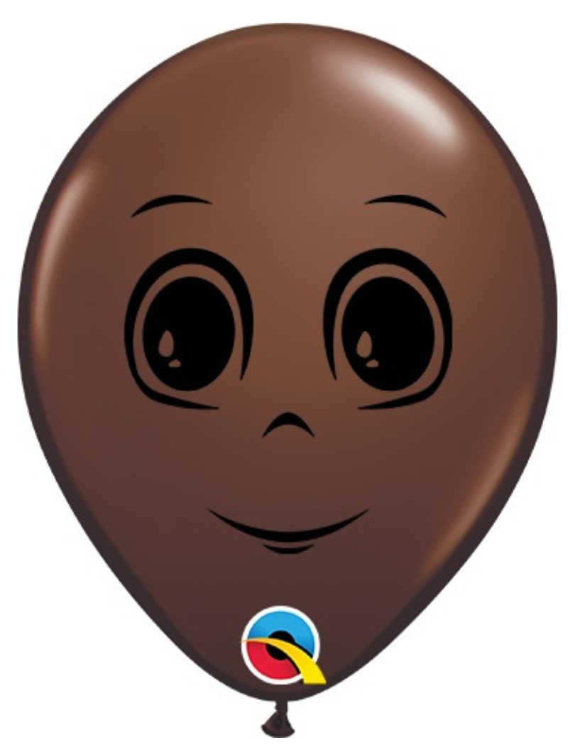5" Qualatex Chocolate Brown Masculine Face Latex Balloon | 100 Count