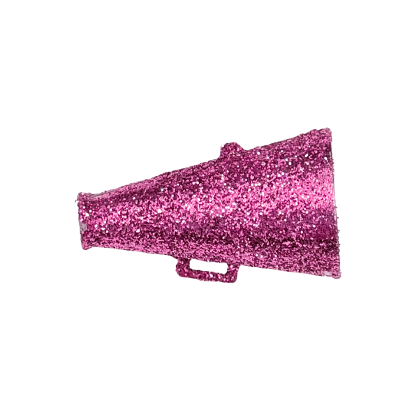 1 3/4" ACI Hot Pink Glitter Megaphone Plastic Charm | 12 Count