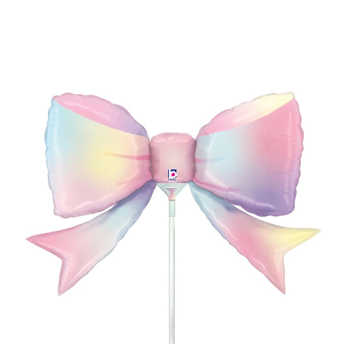 14" Betallic Mini Multicolor Bow Foil Airfill Balloon | Buy 5 Or More Save 20%