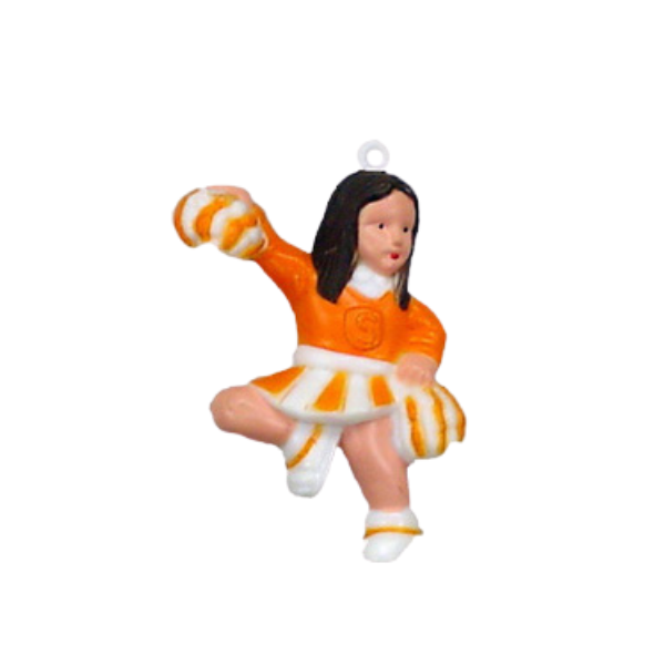 1 3/4" ACI Orange 3-D Cheerleader Plastic Charm | 1 Count