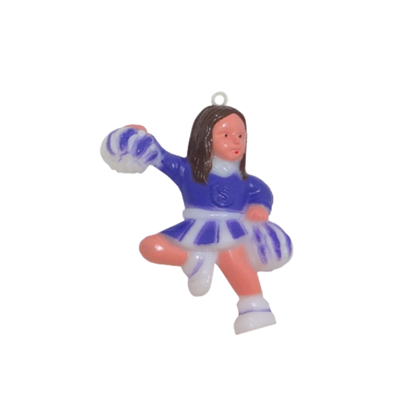 1 3/4" ACI Purple 3-D Cheerleader Plastic Charm | 1 Count