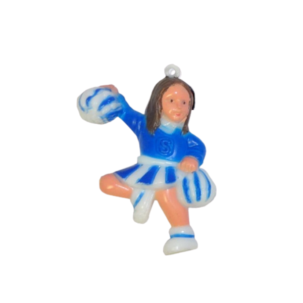1 3/4" ACI Royal Blue 3-D Cheerleader Plastic Charm | 1 Count
