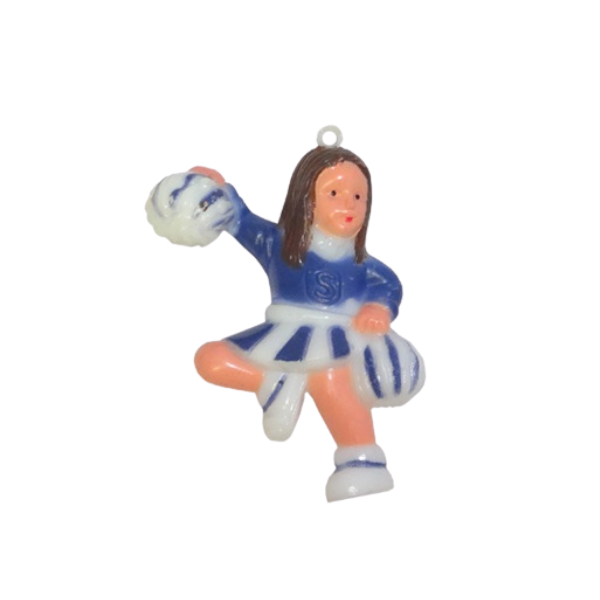1 3/4" ACI Navy Blue 3-D Cheerleader Plastic Charm | 1 Count