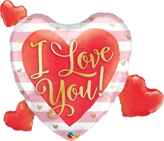 37" Qualatex I Love You Hearts Foil Balloon | Clearance - While Supplies Last!